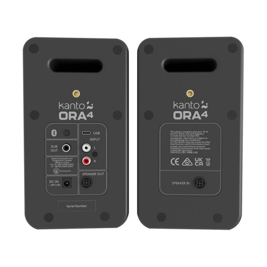Kanto Audio ORA4 – Diffusori Attivi Bluetooth 5.0 con USB-C, 70 W RMS / 140 W di Picco (Coppia)