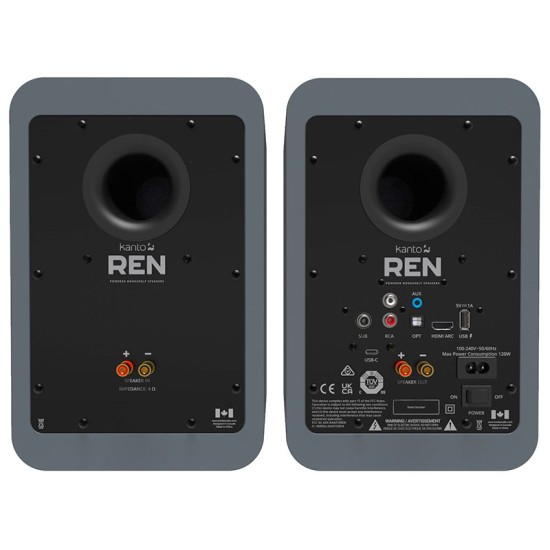 Kanto REN – Diffusori Attivi Hi-Fi 2 Vie da Libreria 100 W RMS con HDMI ARC e Bluetooth (Coppia) Kanto REN – Diffusori Attivi Hi-Fi 2 Vie da Libreria 100 W RMS con HDMI ARC e Bluetooth (Coppia)