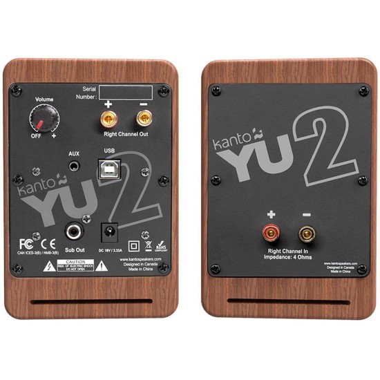 Kanto Audio YU2 – Diffusori Attivi da Scrivania USB DAC, 50 W RMS / 100 W di Picco (Coppia) Kanto Audio YU2 – Diffusori Attivi da Scrivania USB DAC, 50 W RMS / 100 W di Picco (Coppia)