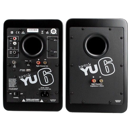 Kanto Audio YU6 – Diffusori Attivi Bluetooth aptX con Phono MM, 100 W RMS / 200 W di Picco (Coppia) Kanto Audio YU6 – Diffusori Attivi Bluetooth aptX con Phono MM, 100 W RMS / 200 W di Picco (Coppia)