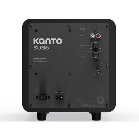 Kanto SUB6V – Subwoofer Attivo Hi-Fi da 6" con Amplificatore da 100 W RMS e 200 W di Picco